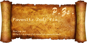 Pavesitz Zsófia névjegykártya